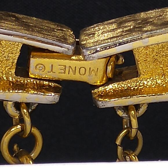 Vintage Monet Modern Mid-Century Bracelet, Gold Plated, 1950s - Picture 7 of 10